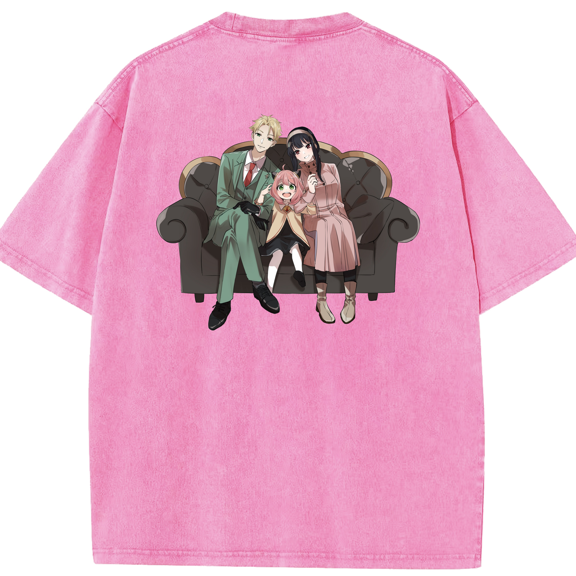 （画像用） SPY×FAMILY间谍家家酒 綿100% ヴィンテージ風 半袖Tシャツ（背面プリント）